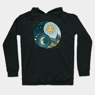 Yin Yang Sun and Moon Celestial Harmony Hoodie